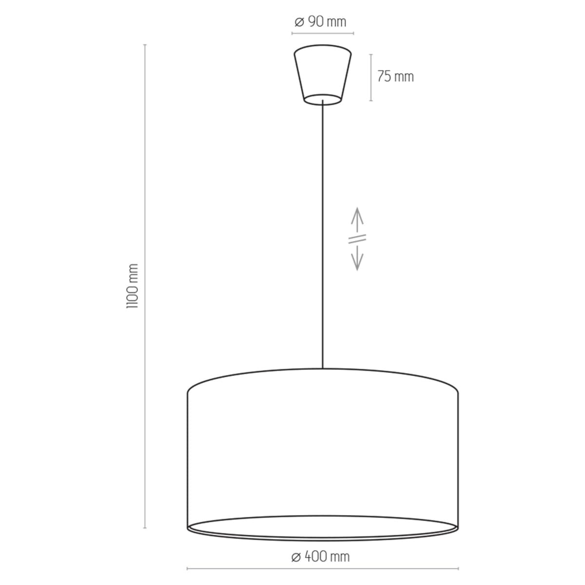Okrągła lampa wisząca dziecięca Rondo 3233 TK Lighting tkanina miętowa