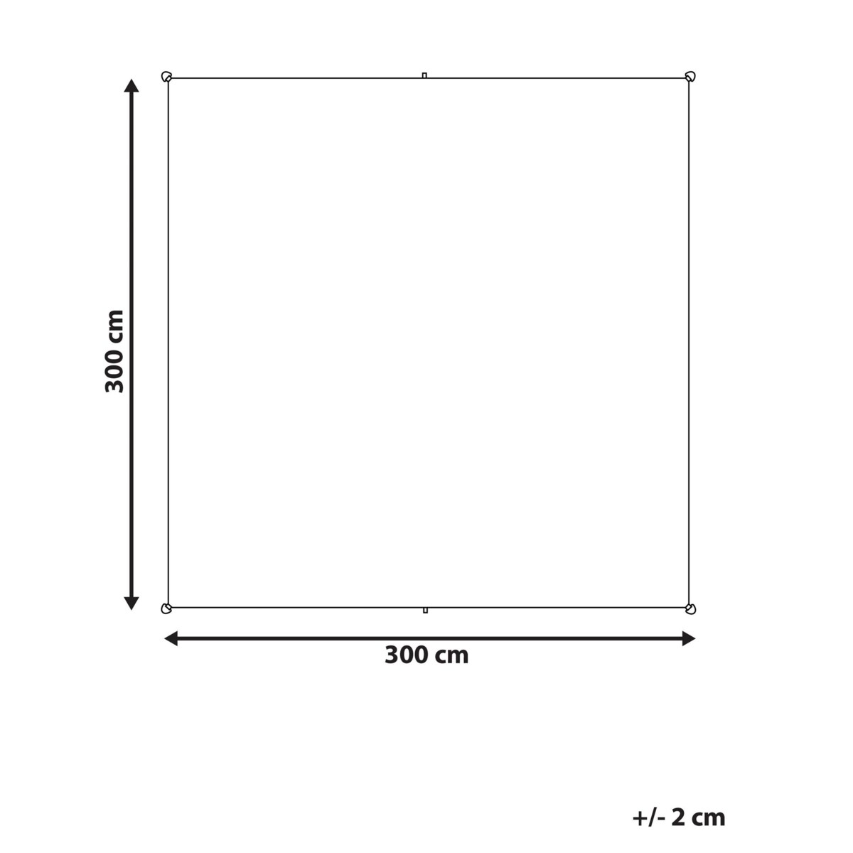 Żagiel przeciwsłoneczny kwadratowy 300 x 300 cm szary LUKKA