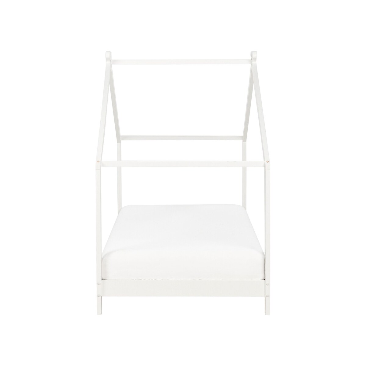 Łóżko dziecięce domek drewniane 90 x 200 cm białe ORLU