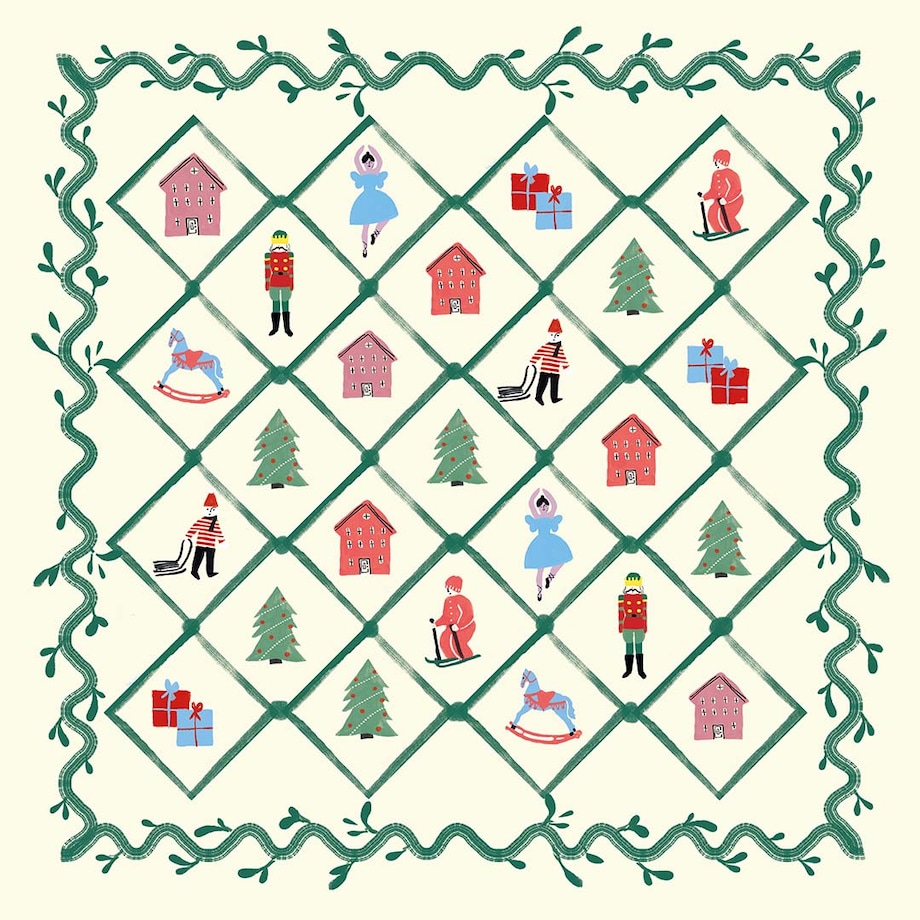 Serwetki świąteczne - Retro wieniec (2 szt.)