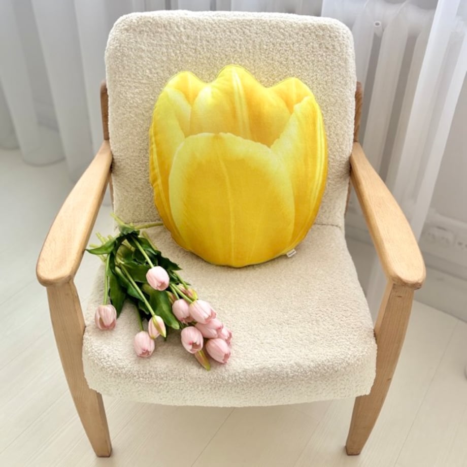 Poduszka kwiat duży żółty Tulipan