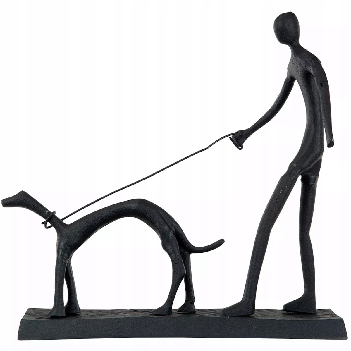 FIGURKA PIES CZARNA do salonu metalowa loftowa dekoracja ozdoba 34cm