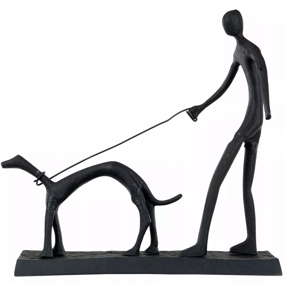 FIGURKA PIES CZARNA do salonu metalowa loftowa dekoracja ozdoba 34cm