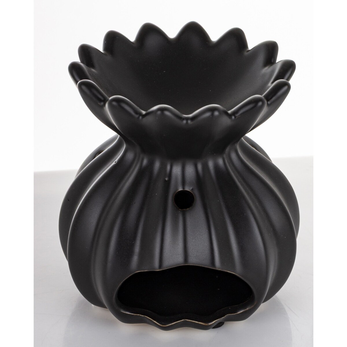 Kominek zapachowy ceramiczny 12x9x7 cm LAMPADINA czarna