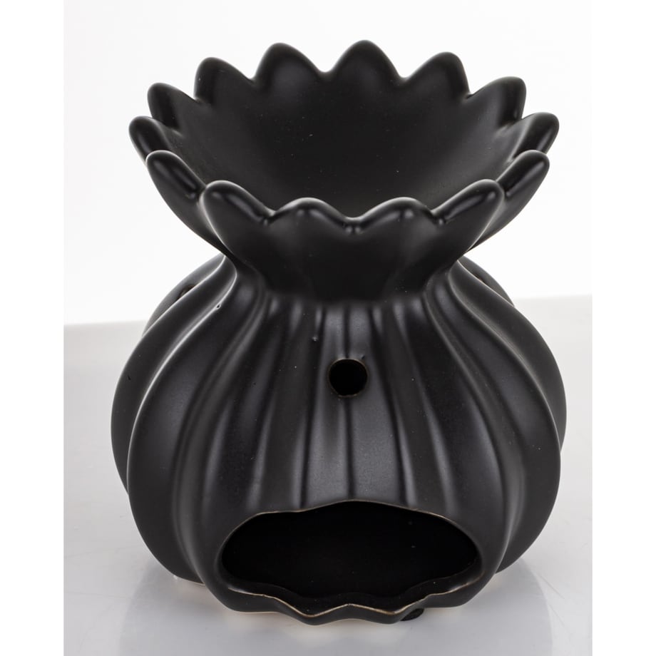Kominek zapachowy ceramiczny 12x9x7 cm LAMPADINA czarna