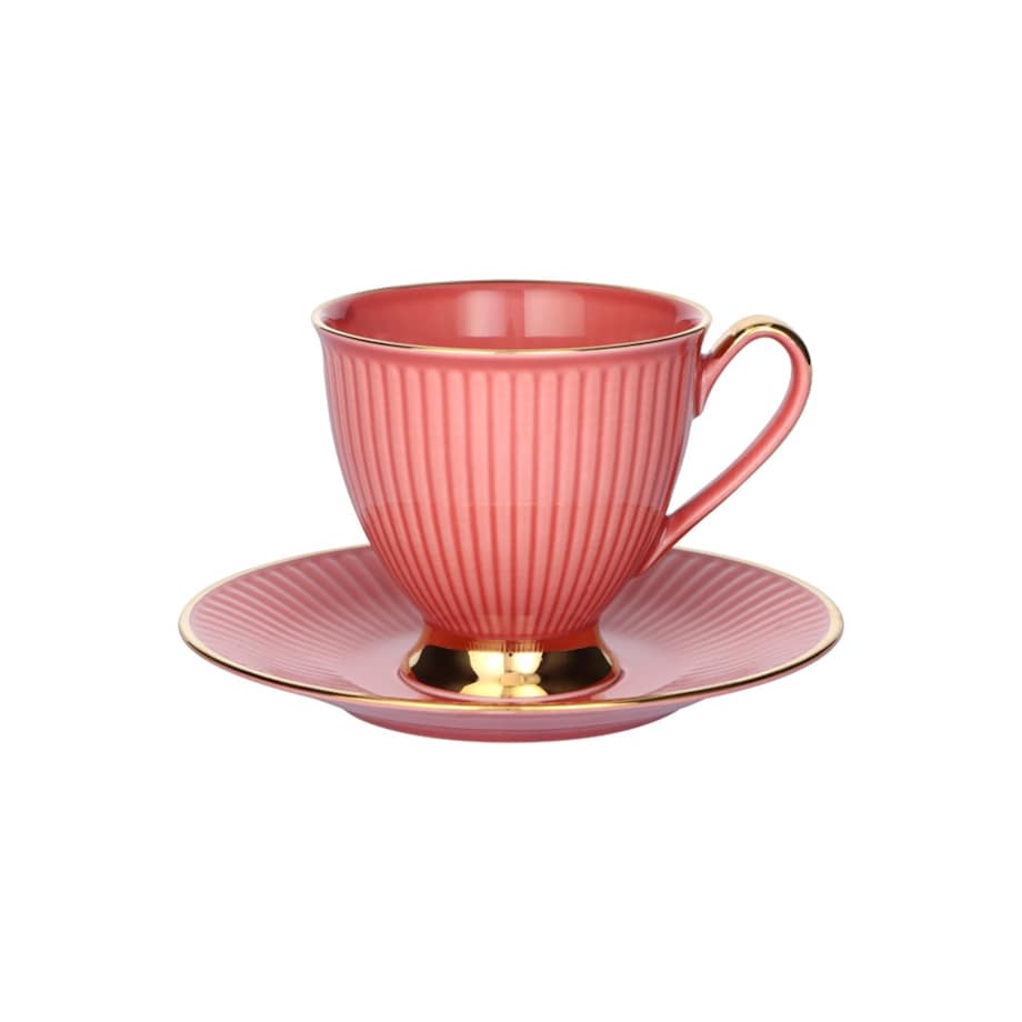 Filiżanka 250 ml ze spodkiem Dalia Koral GZ04