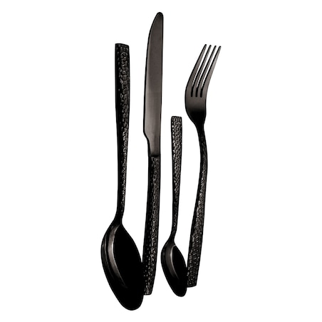 Komplet sztućców 24 elementy dla 6 osób błyszczące sztućce czarne BERLINGER HAUS Shiny Black