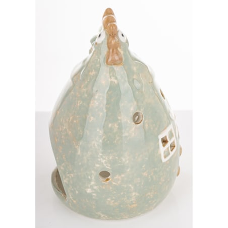 Figurka ceramiczna - kura z kwiatkiem 15,5x10x10 cm KWOKA kominek na tealight