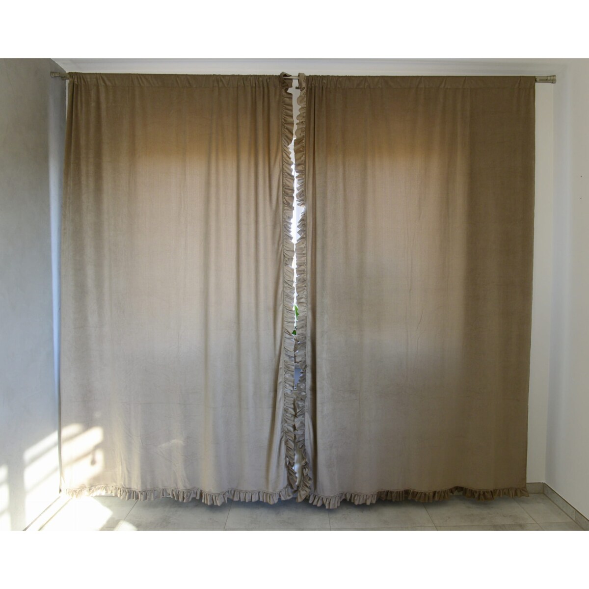 Zasłona Na Okno Okna Z Falbanką Do Salonu Sypialni 150X250 Cm Boho Beż