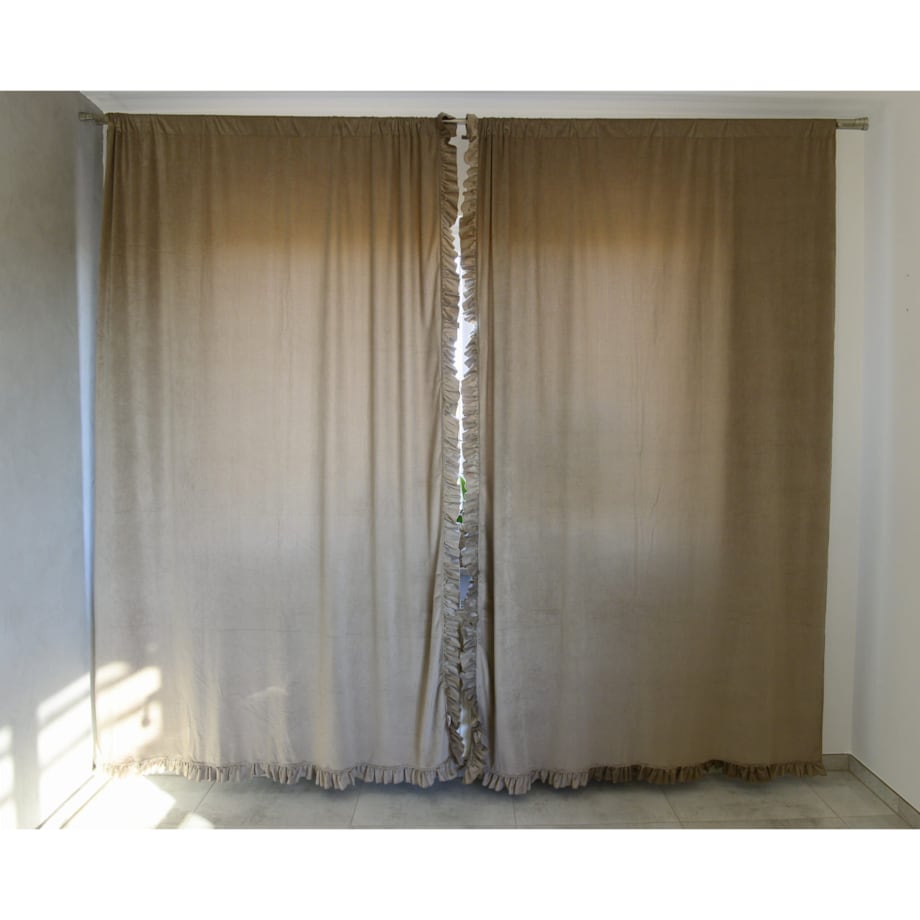 Zasłona Na Okno Okna Z Falbanką Do Salonu Sypialni 150X250 Cm Boho Beż