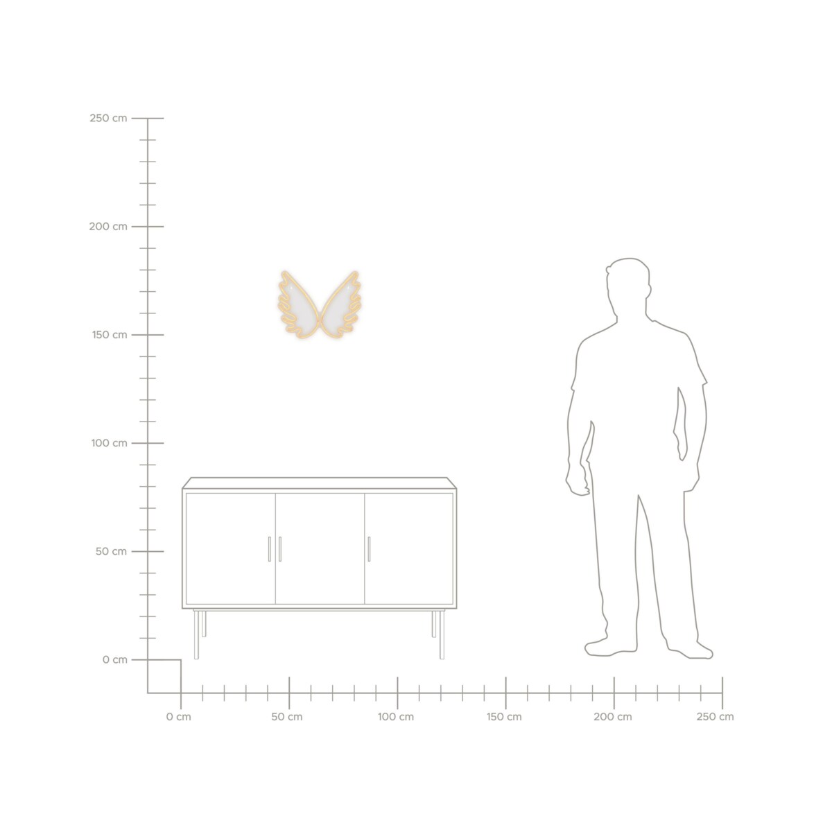 Neon ścienny LED skrzydła anioła biały GABRIEL