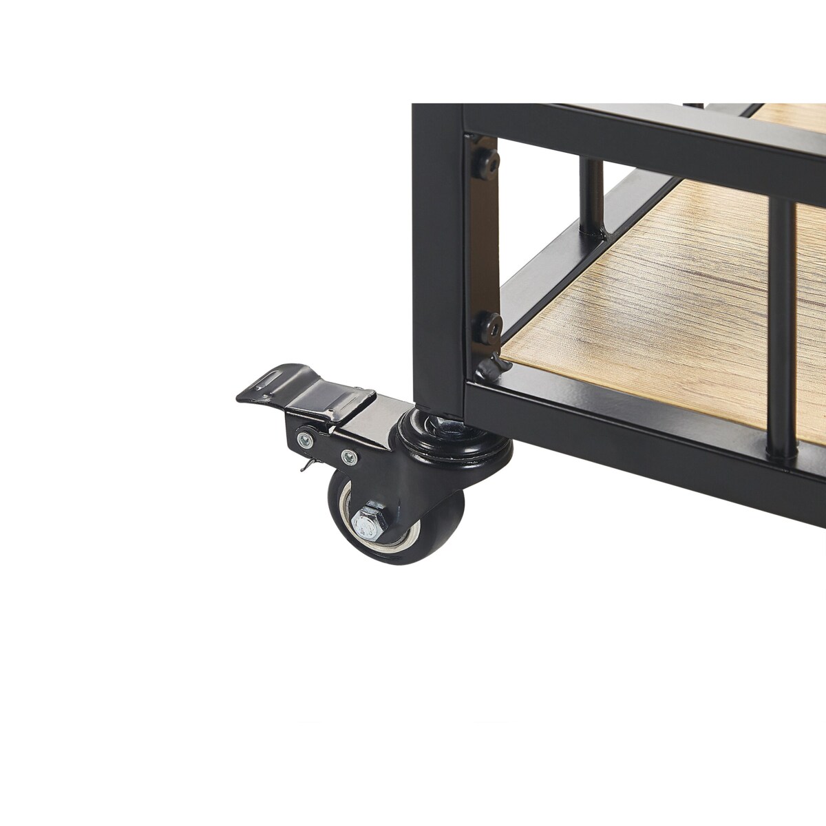 Wózek kuchenny 3-poziomowy jasne drewno z czarnym HULLET