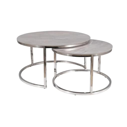 Zestaw 2 ław PORTAFINO B 80/60 szary/chrom