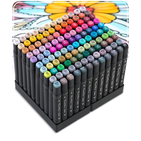 Markery 120 szt dwustronne flamastry pisaki mazaki + torba Nukido