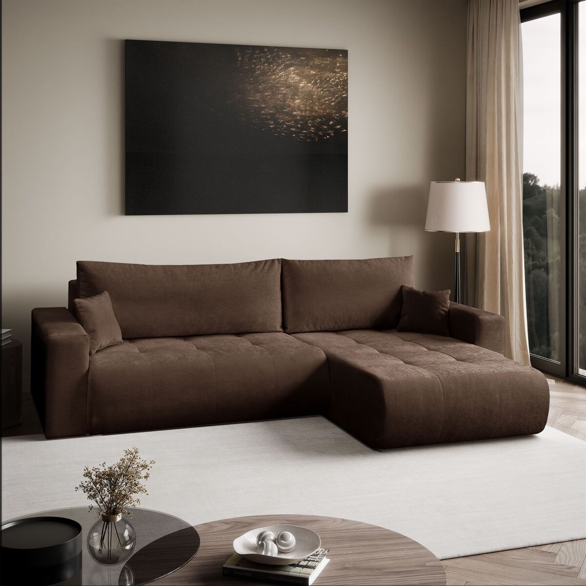 Narożnik tapicerowany CLOUD II XL z funkcją spania, Vibe 26