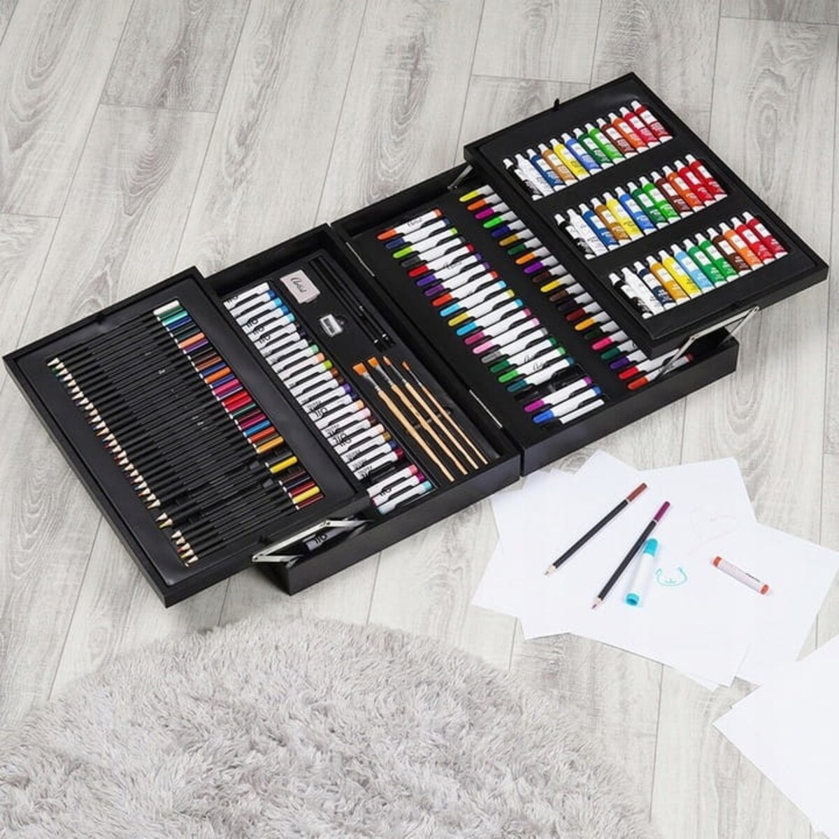Zestaw do malowania Artystyczny do rysowania w Walizce Kredki Pastele 174 el.