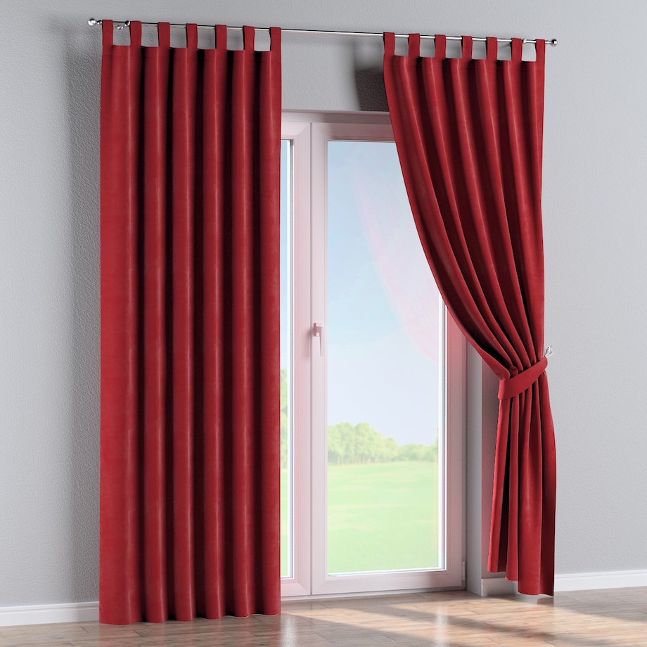 Zasłona na szelkach 1 szt. 130x260 intensywna czerwień