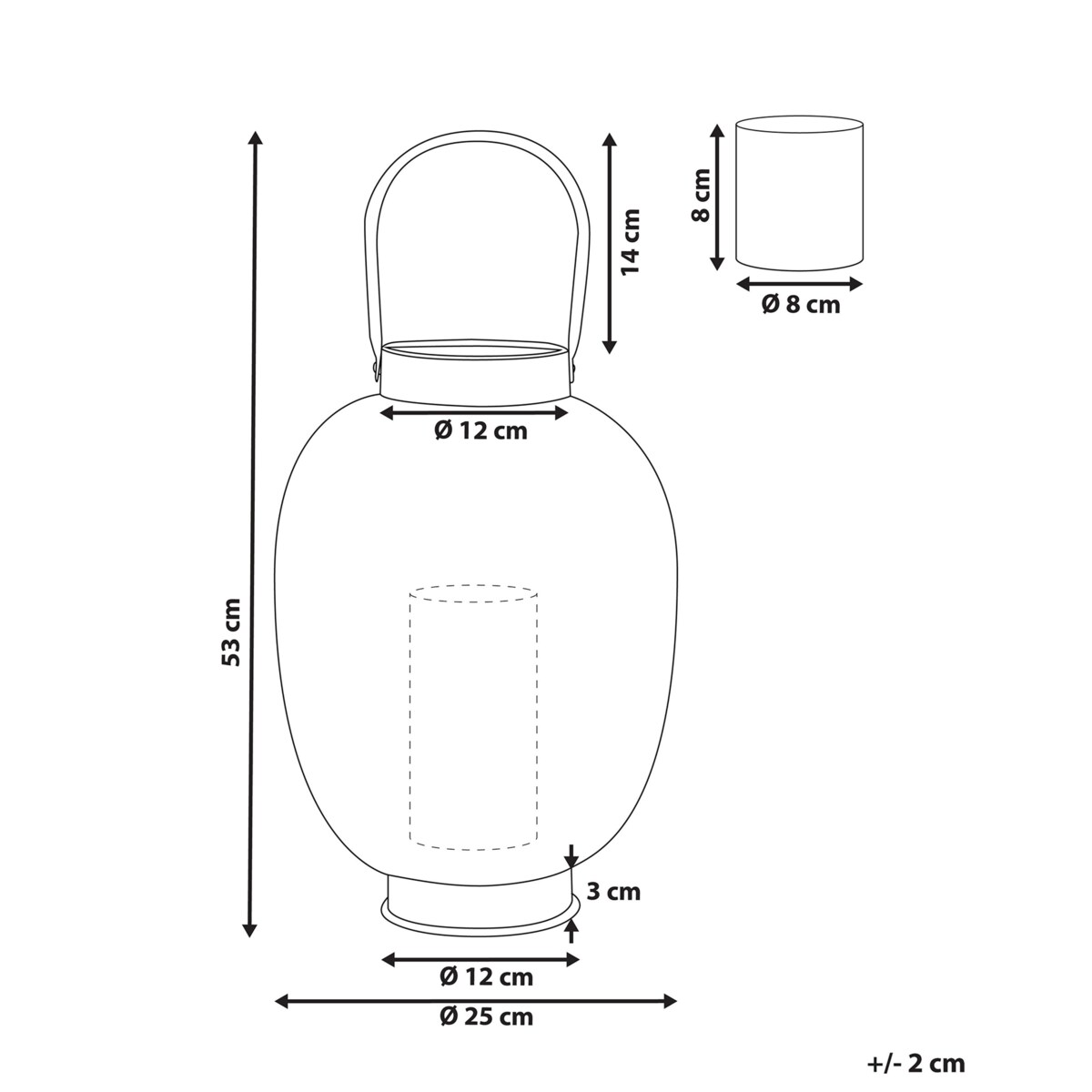 Lampion metalowy 40 cm złoty LANTAU