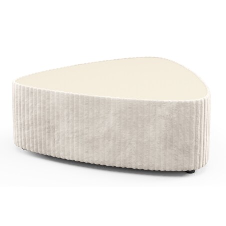 Stolik kawowy tapicerowany MIJA w tkaninie Tilia, śmietankowy