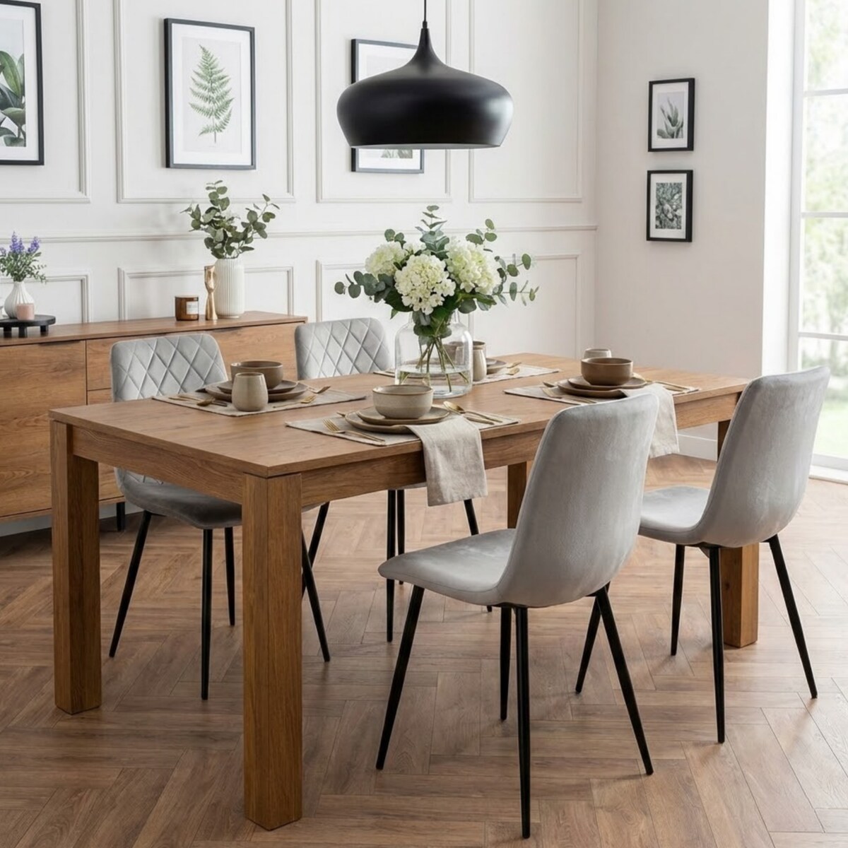 Krzesło szare tapicerowane pikowane welurowe nowoczesne wygodne velvet