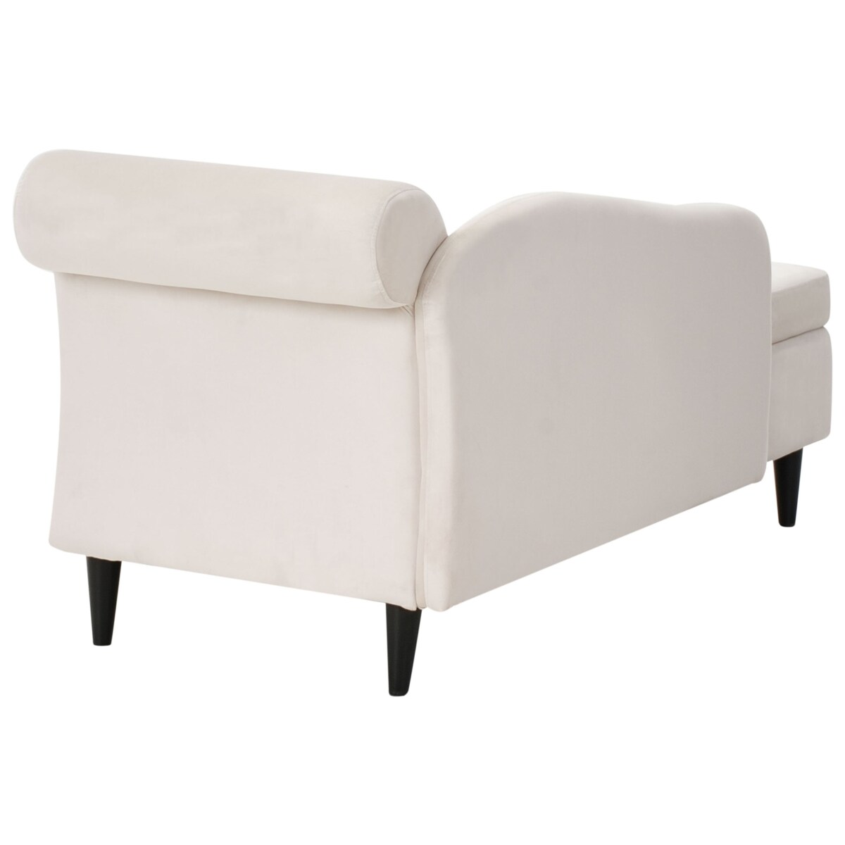 Szezlong prawostronny LUIRO Welur Beżowy ze schowkiem