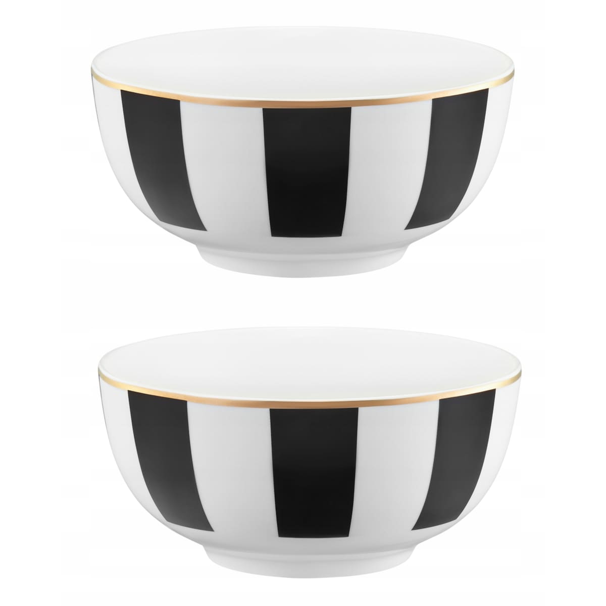 14 cm ELEGANCKA miska SALATERKA śniadaniowa na płatki owsiankę paski 2szt