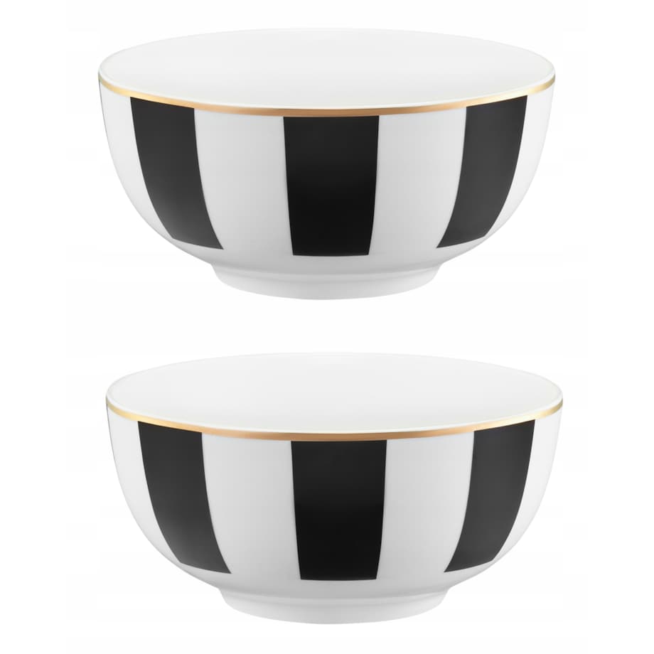 14 cm ELEGANCKA miska SALATERKA śniadaniowa na płatki owsiankę paski 2szt