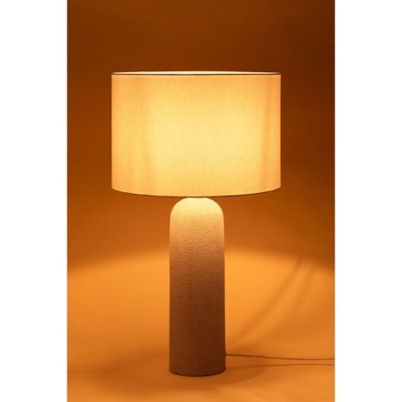 Lampa stołowa z lnu i włókna szklanego, brudna biel, Otile, 69 cm