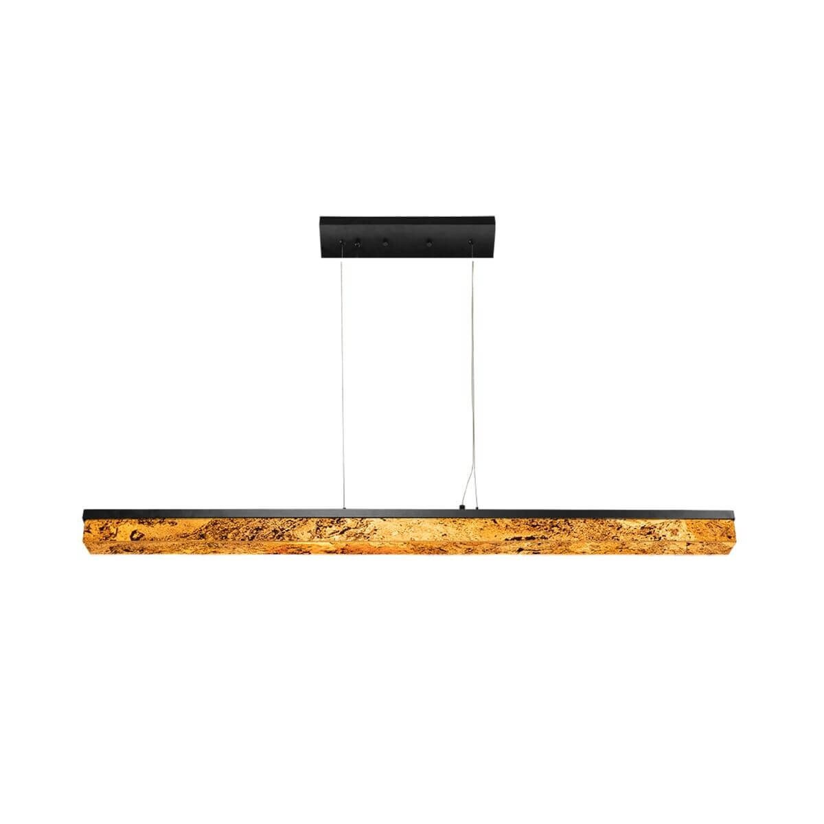 LAMPA wisząca MARBLE STONE MPLS-6602/607Y Abigali marmurowa OPRAWA listwa LED 30W 3000K zwis czarny