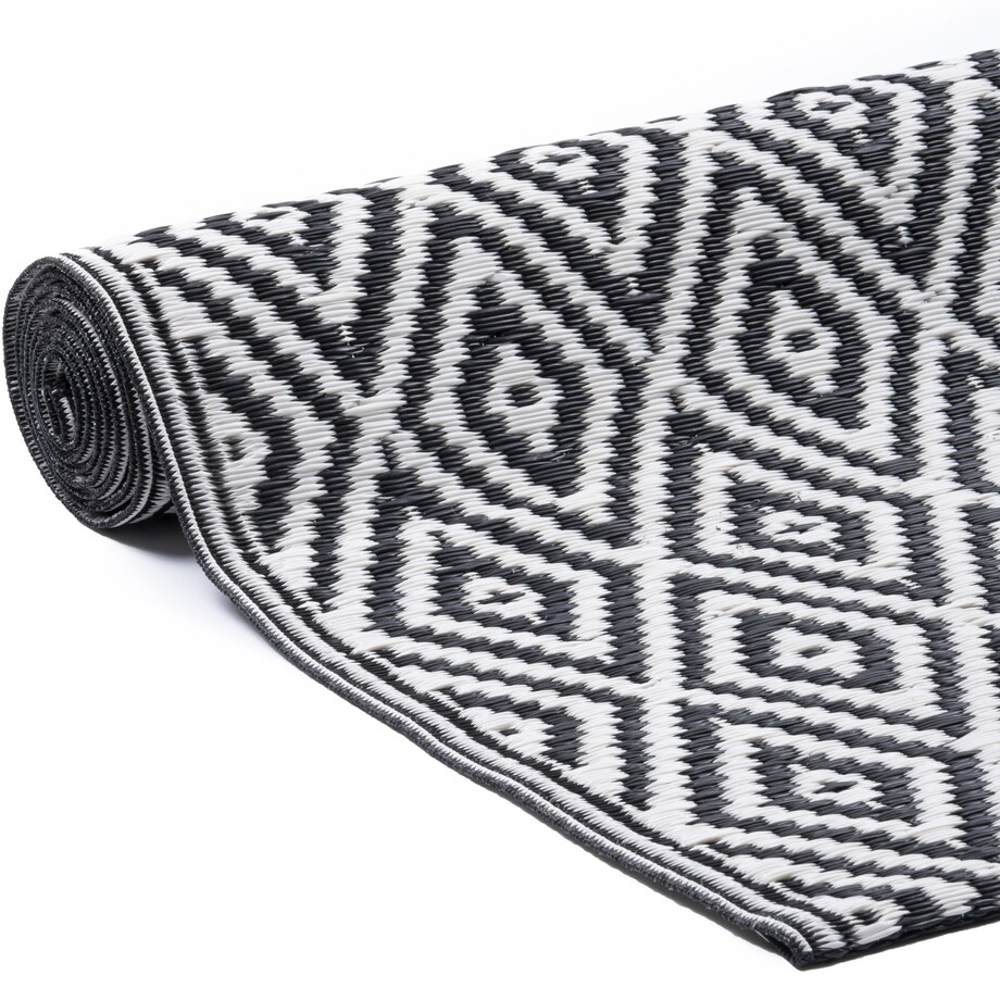 Dywan zewnętrzny tkany na płasko 160x220 cm e-floor romby szary