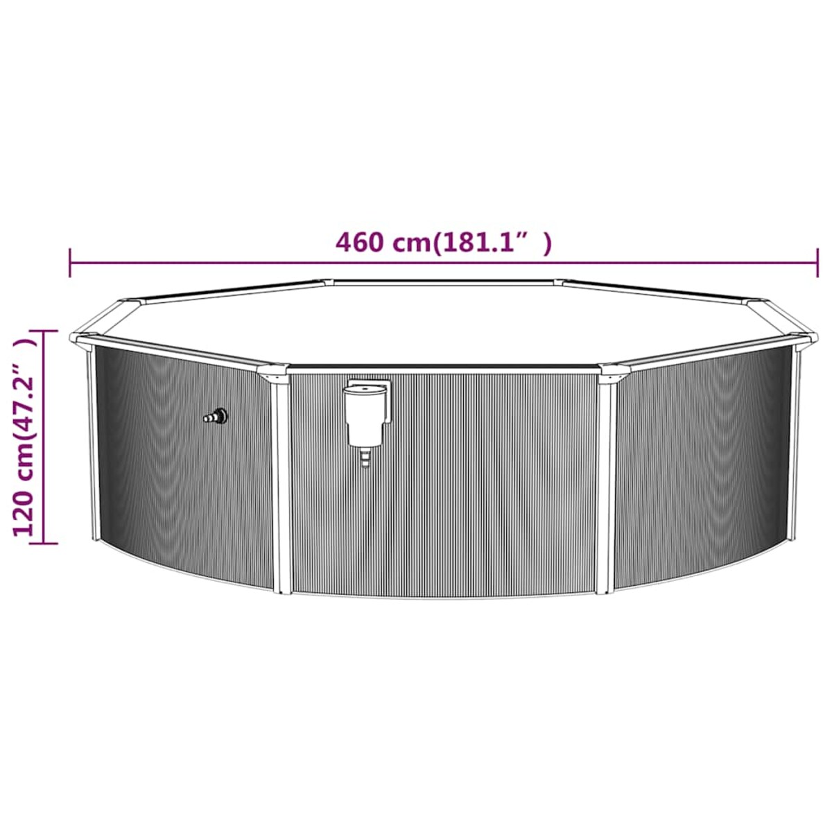 vidaXL Basen ze stalowymi ściankami, okrągły, 460x120 cm, biały