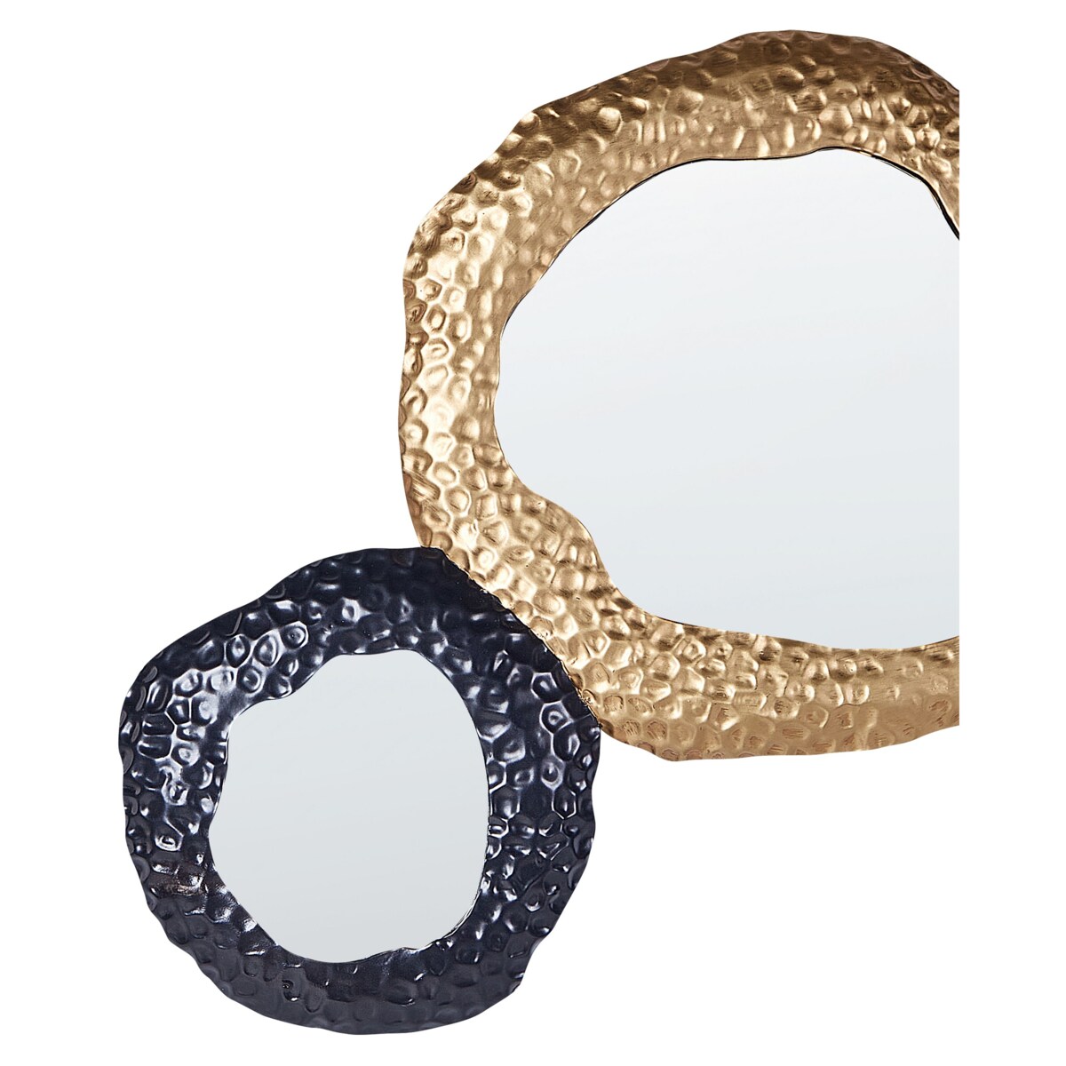 Lustro ścienne metalowe 109 x 44 cm złoto-czarne CHARNY