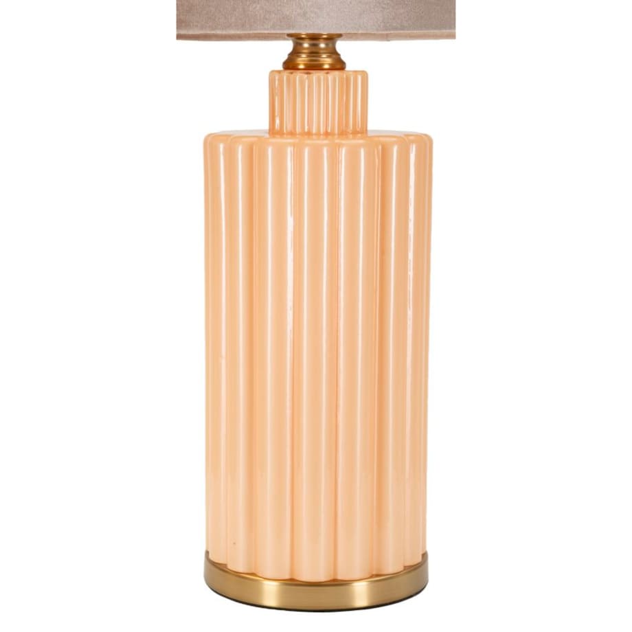 Lampa stołowa Perly - D, kolor perłowy i złoty, szkło i żelazo, 40,5 x 40,5 x 69,5 cm, 1 x E27, styl glamour, do salonu i sypialni, Mauro Ferretti