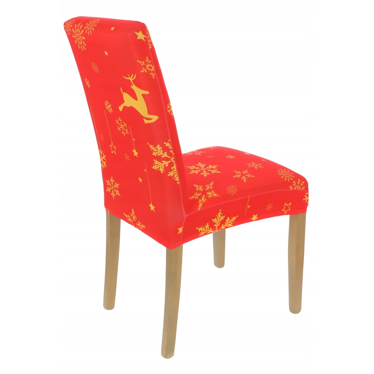 POKROWIEC NA KRZESŁO CZERWONY ŚWIĄTECZNE WZORY ELASTYCZNY [21BO]