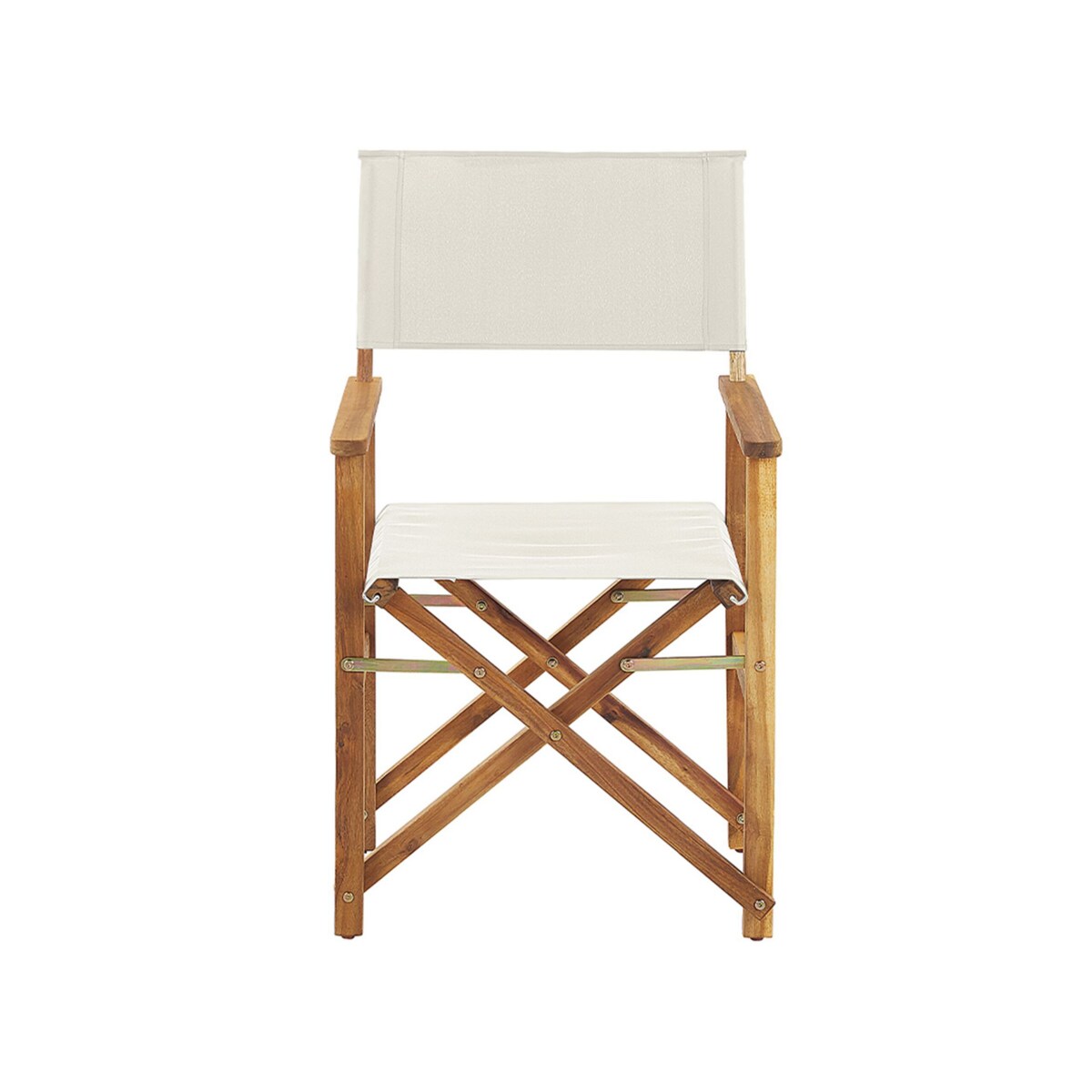 Zestaw 2 krzeseł ogrodowych akacjowy jasne drewno z białym CINE