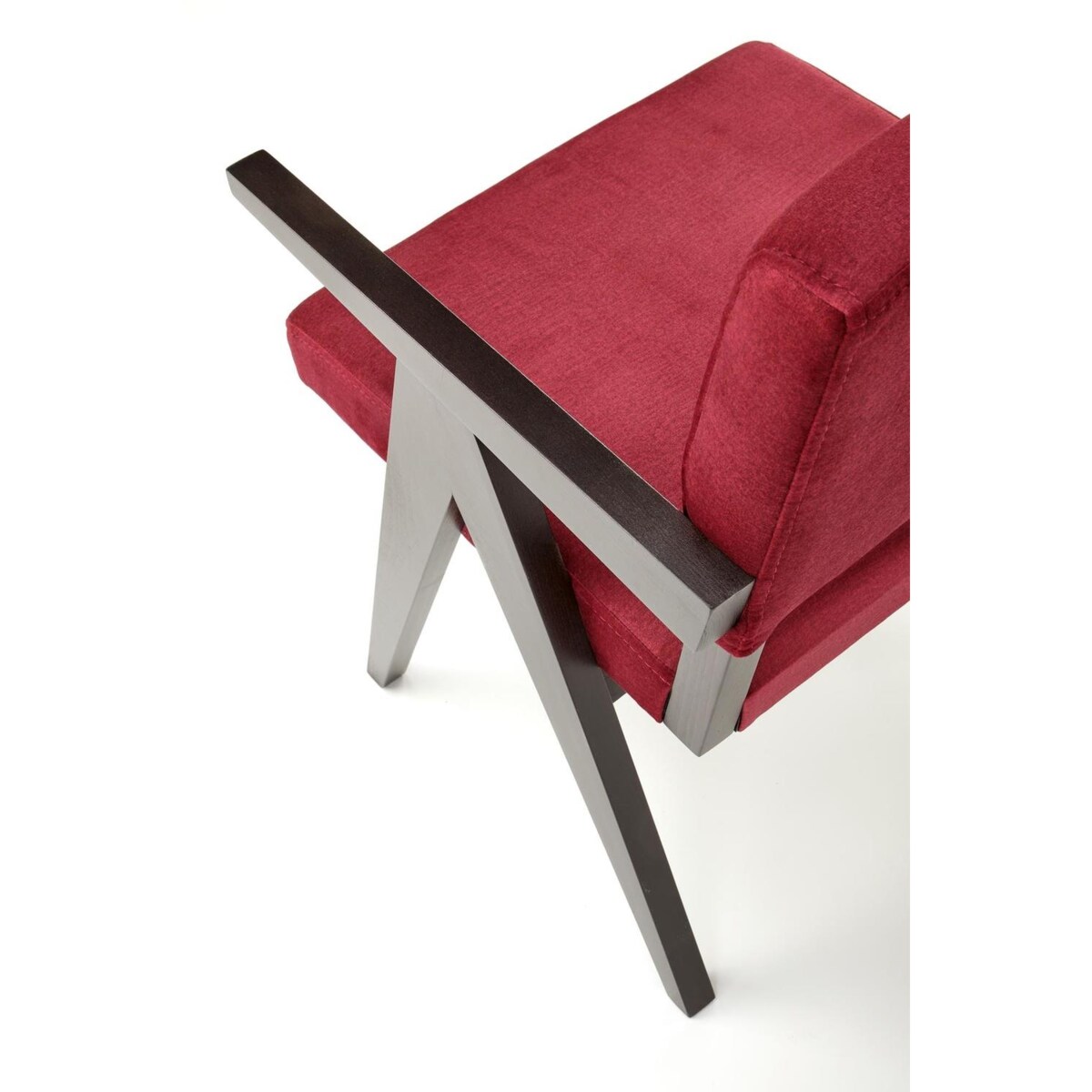 KRZESŁO TAPICEROWANE Ghadir bordowe BUKOWE NOGI