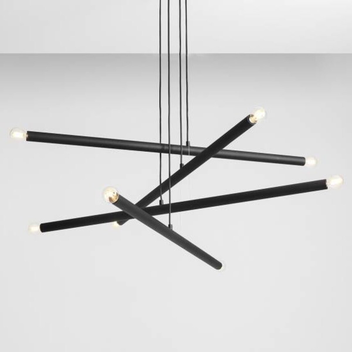 Loftowa lampa wisząca 1072P1 Aldex metalowe tuby kaskada czarna