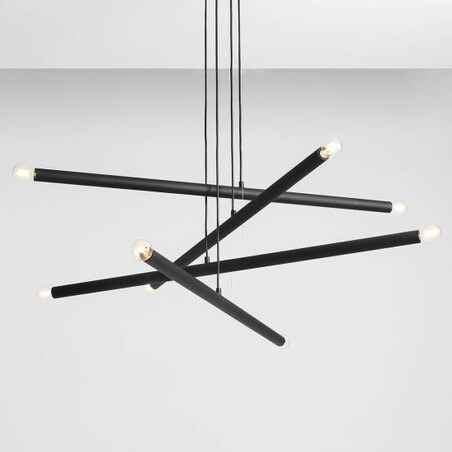 Loftowa lampa wisząca 1072P1 Aldex metalowe tuby kaskada czarna