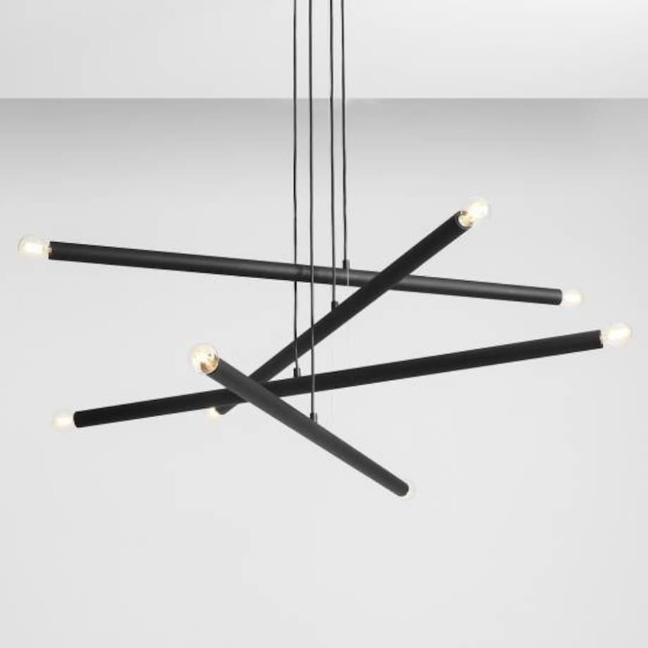 Loftowa lampa wisząca 1072P1 Aldex metalowe tuby kaskada czarna