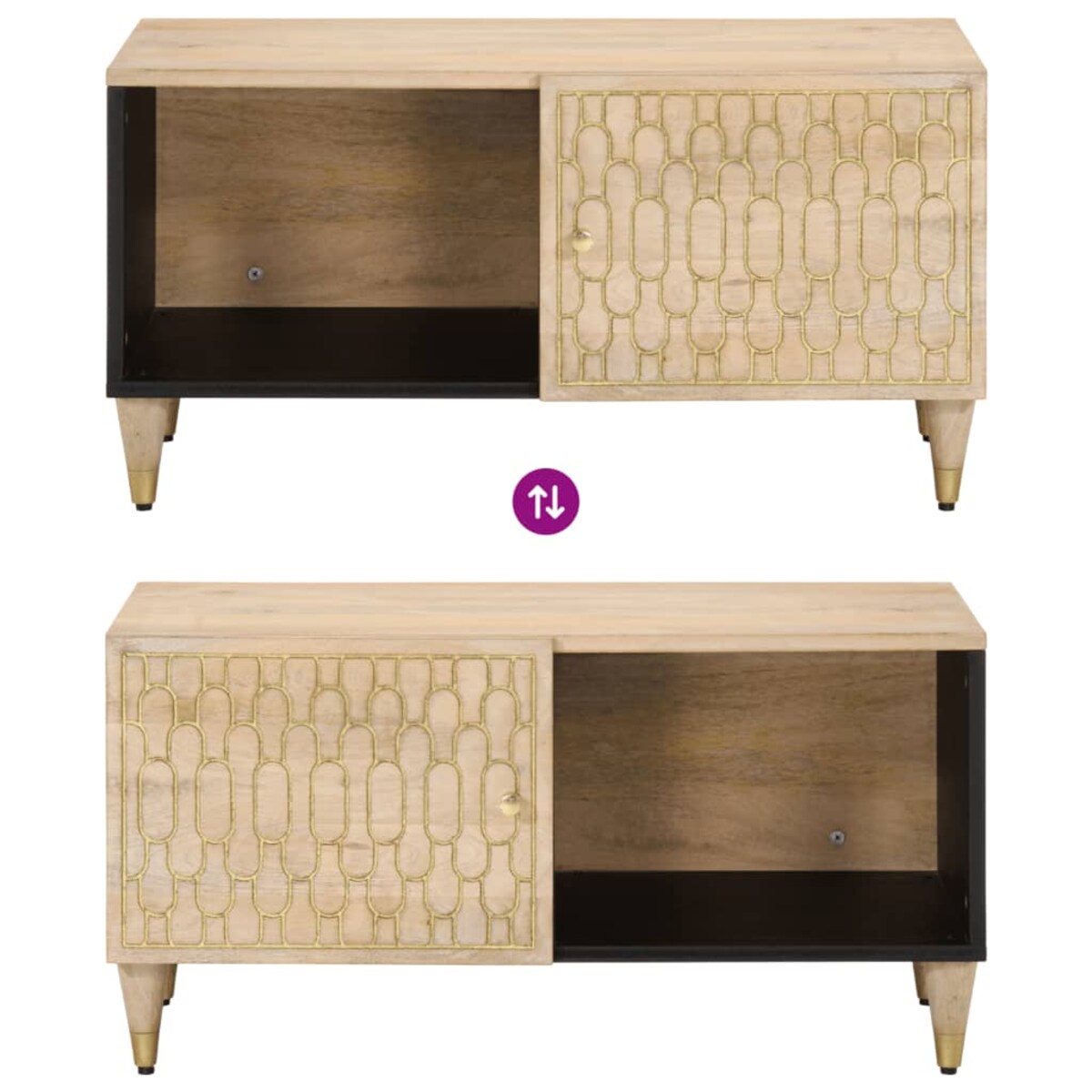 vidaXL Stolik kawowy, 80x50x40 cm, lite drewno mango