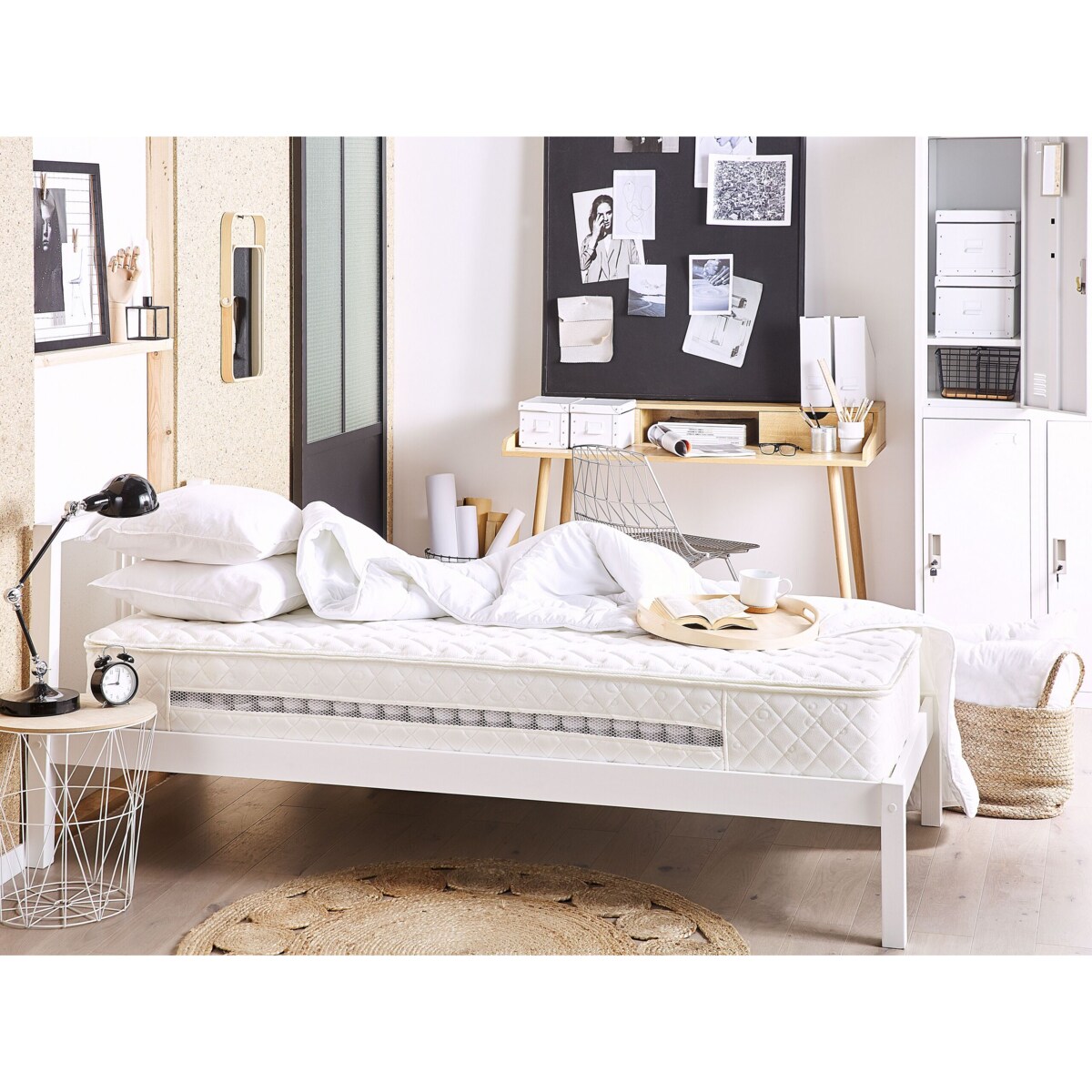 Materac kieszeniowy zdejmowany pokrowiec 90 x 200 cm średnio twardy GLORY