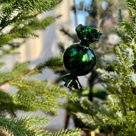 VILLA ITALIA Bombka szklana CUKIEREK green 9 cm