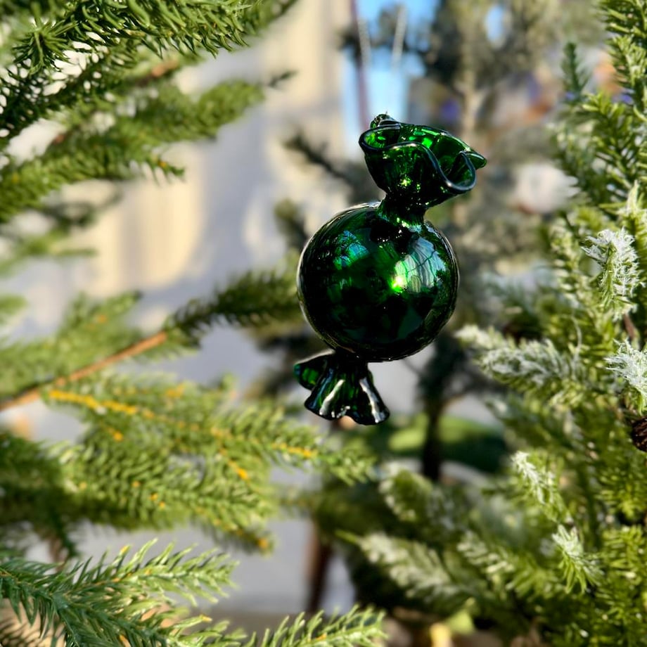 VILLA ITALIA Bombka szklana CUKIEREK green 9 cm