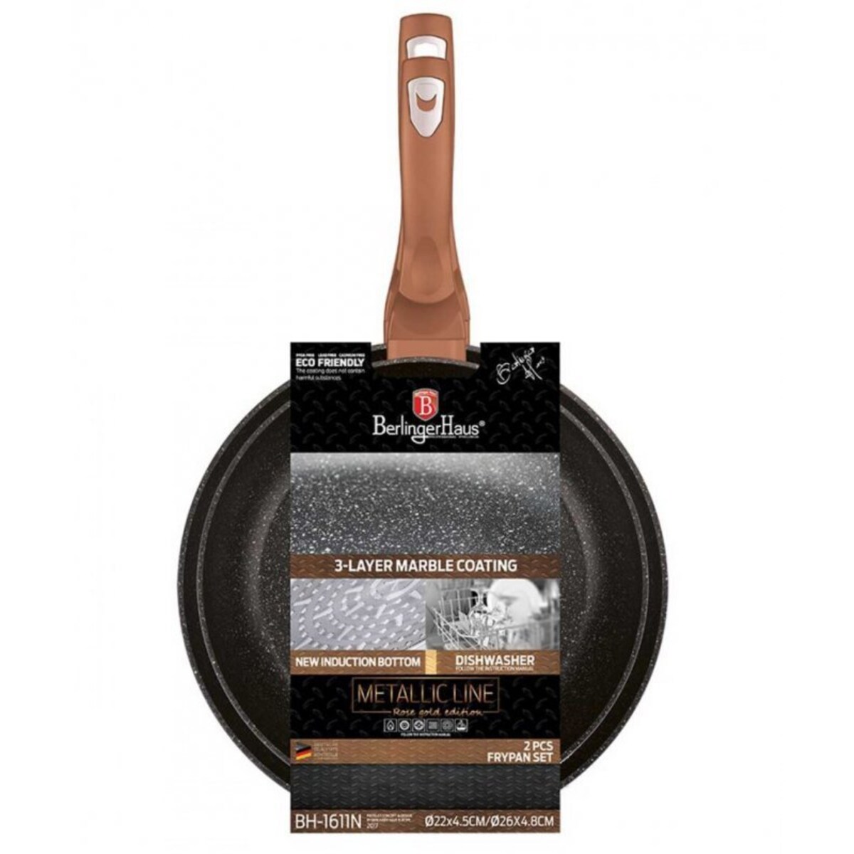 Zestaw 2 Patelni Granitowych Berlinger Haus Rose Gold