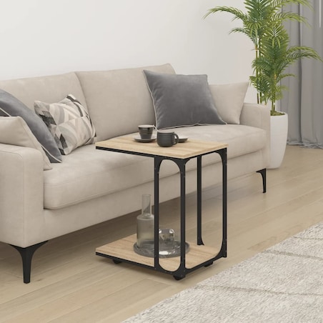 vidaXL Stolik boczny na kółkach, dąb sonoma, 50x35x55,5 cm