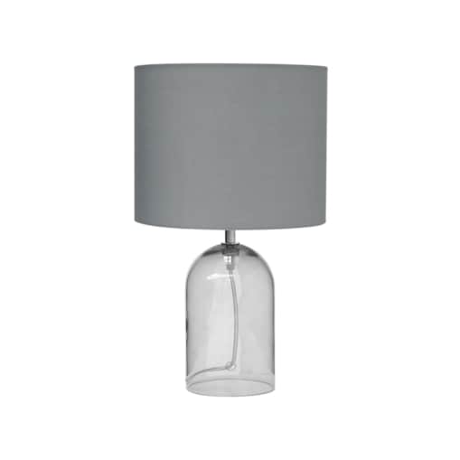 Lampa stołowa szklana szara DEVOLL