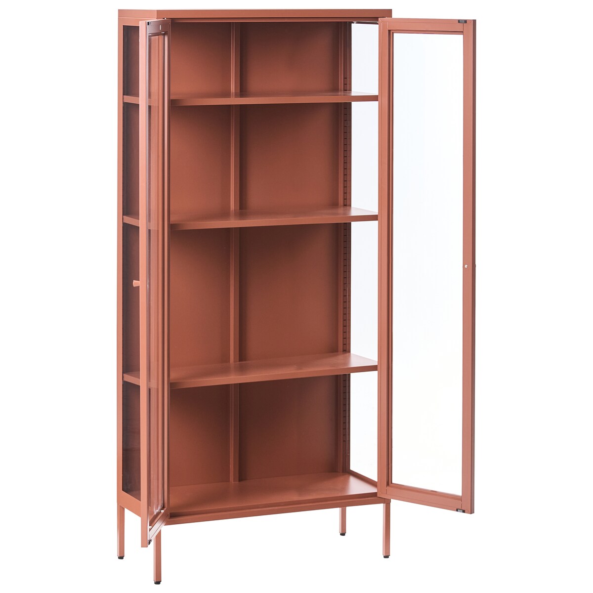 Witryna ze szklaną gablotą HARTY Metal 80 cm Złoty brąz