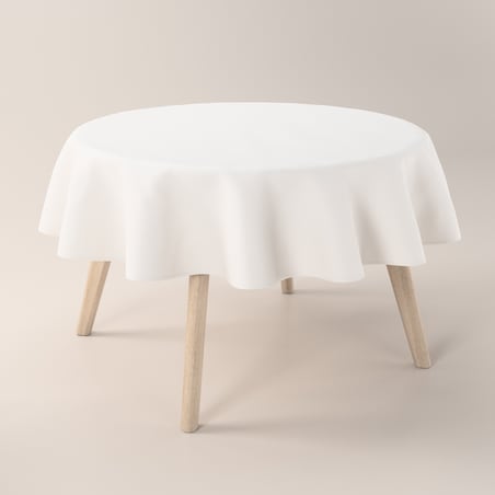 Obrus okrągły 130 x 130 cm śmietankowy biały