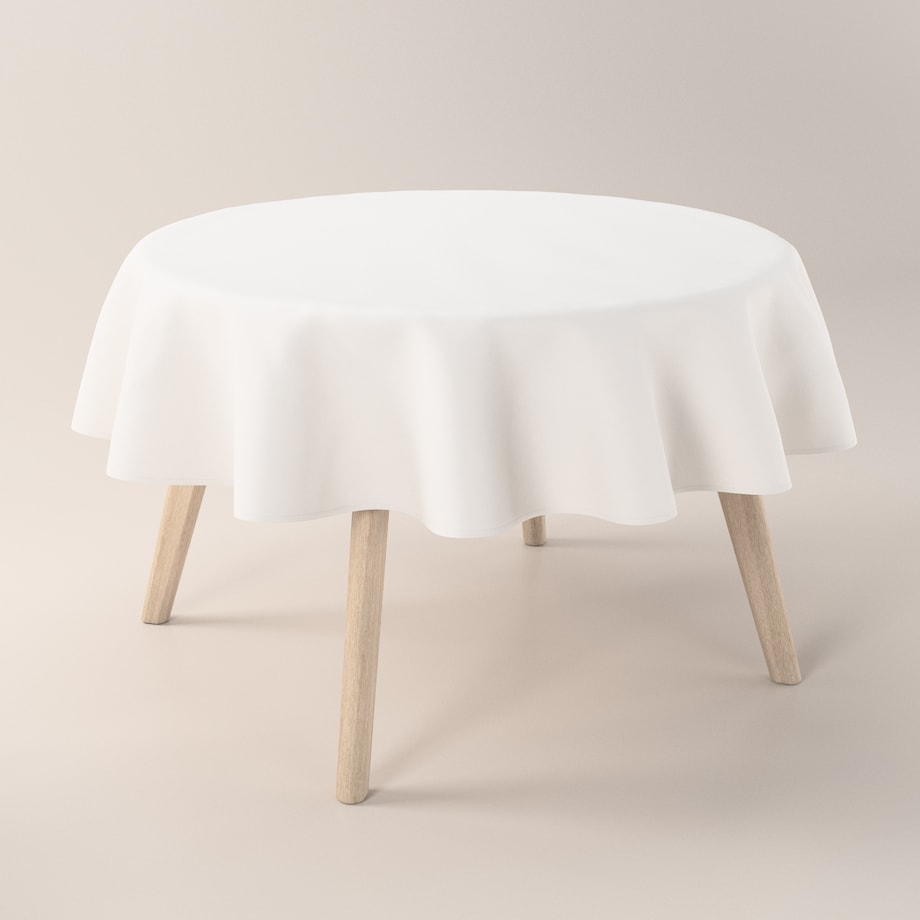 Obrus okrągły 130 x 130 cm śmietankowy biały