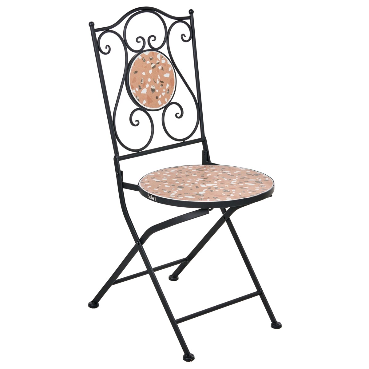 Zestaw 2 krzeseł ogrodowych ADRANO Składane Metal Czarny